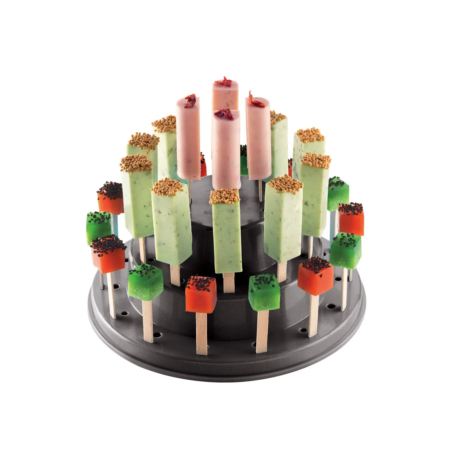 Stojan na cake pops a mini nanuky černý Silikomart